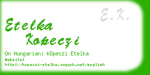 etelka kopeczi business card